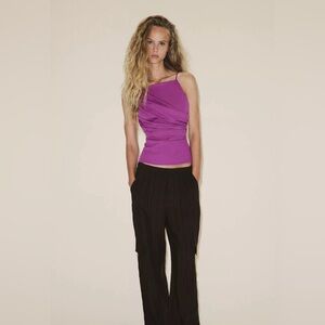 ZARA OPEN-BACK PLEATED TOP